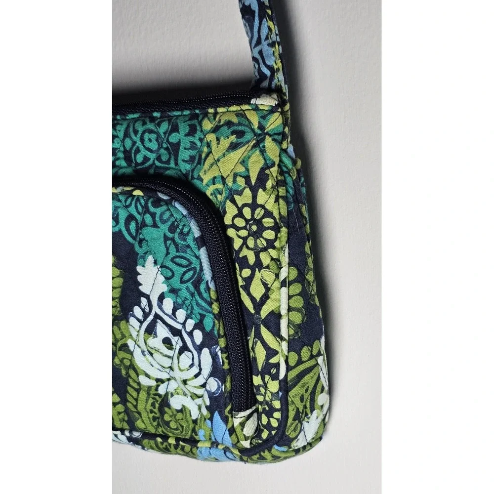 Vera Bradley Caribbean Sea Triple Zip Hipster Paisley Crossbody Shoulder Bag